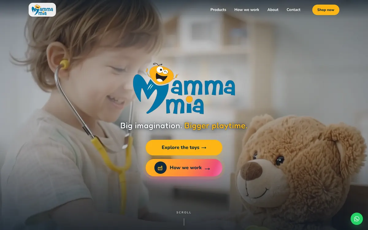 Mamma Mia Toys — website built by Wevia